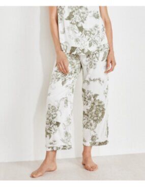 Haven Well Within Washable Silk Lounge Pants Blooming Toile Botanical Floral XXL